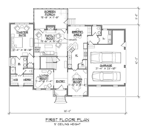 Traditional Floor Plan - Main Floor Plan #1054-71