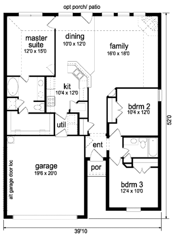 Traditional Floor Plan - Main Floor Plan #84-327