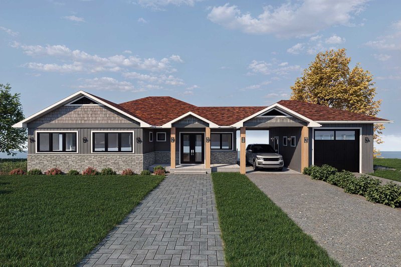 House Design - Exterior - Front Elevation 3 for Beach House Plan #1101-21 - 3 bed, 2 bath