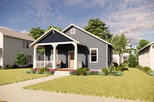 Exterior - Front Elevation for Bungalow House Plan #936-58 - 3 bed, 2 bath