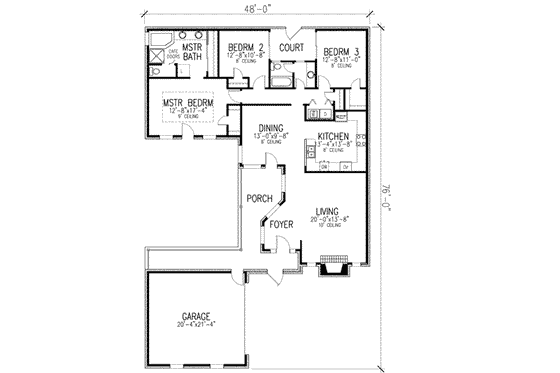 Floor Plan - Main Floor for European House Plan #410-320 - 3 bed, 2 bath