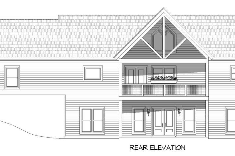 Architectural House Design - Exterior - Rear Elevation 1 for Southern House Plan #932-859 - 3 bed, 3 bath