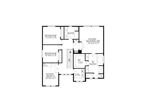 Floor Plan - Upper Floor for Craftsman House Plan #53-471 - 5 bed, 3.5 bath