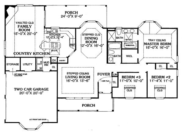 Home Plan - Country Floor Plan - Main Floor Plan #314-198