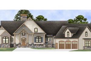 Exterior - Front Elevation 3 for Craftsman House Plan #119-424 - 3 bed, 2.5 bath