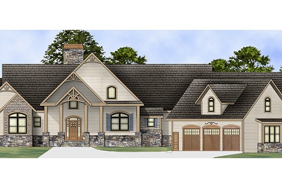 Exterior - Front Elevation 3 for Craftsman House Plan #119-424 - 3 bed, 2.5 bath
