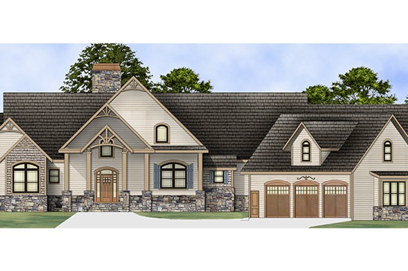 Architectural House Design - Exterior - Front Elevation 3 for Craftsman House Plan #119-424 - 3 bed, 2.5 bath