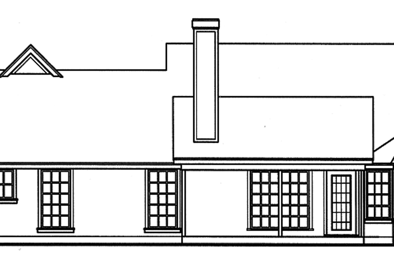 Home Plan - Exterior - Rear Elevation for Country House Plan #42-411 - 3 bed, 2 bath