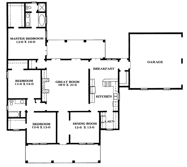 Architectural House Design - Classical Floor Plan - Main Floor Plan #1014-58