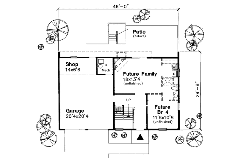 Home Plan - Floor Plan - Main Floor for Colonial House Plan #320-1060 - 3 bed, 2.5 bath