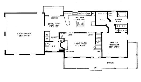 House Plan Design - Colonial Floor Plan - Main Floor Plan #1003-2