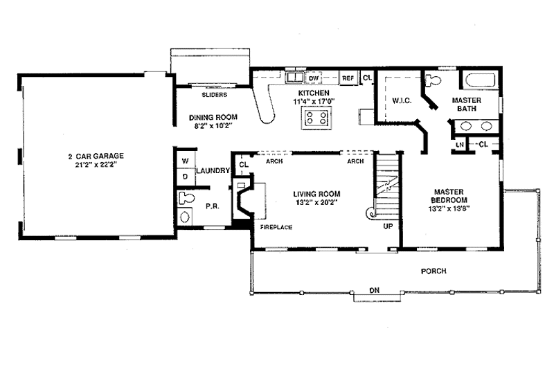 Home Plan - Floor Plan - Main Floor for Colonial House Plan #1003-2 - 3 bed, 2.5 bath
