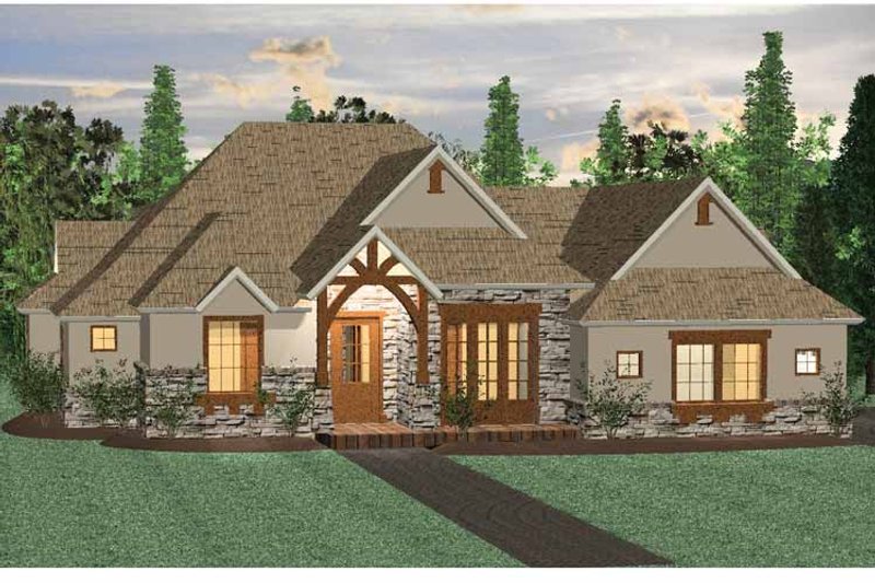 Dream House Plan - Exterior - Front Elevation 3 for Prairie House Plan #937-29 - 3 bed, 2.5 bath