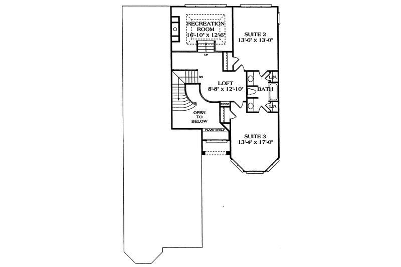 Dream House Plan - Floor Plan - Upper Floor for Craftsman House Plan #453-221 - 3 bed, 2.5 bath