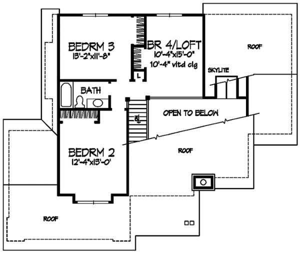 Architectural House Design - Prairie Floor Plan - Upper Floor Plan #320-1052