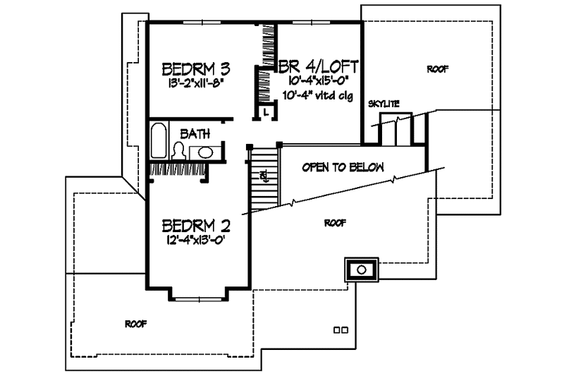 Home Plan - Floor Plan - Upper Floor for Prairie House Plan #320-1052 - 4 bed, 2.5 bath