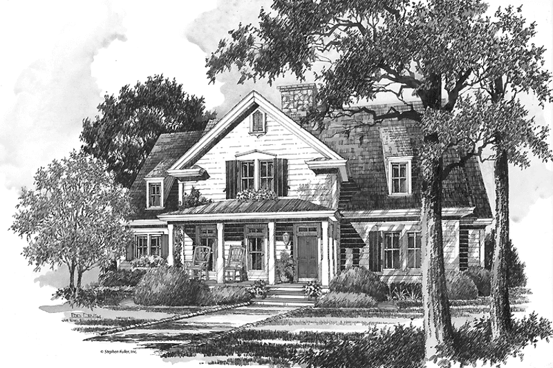 Dream House Plan - Exterior - Front Elevation 3 for Country House Plan #429-197 - 3 bed, 3 bath