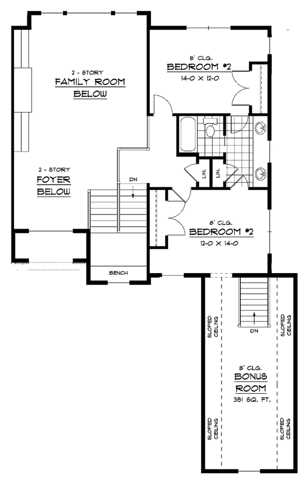 Dream House Plan - Traditional Floor Plan - Upper Floor Plan #51-642