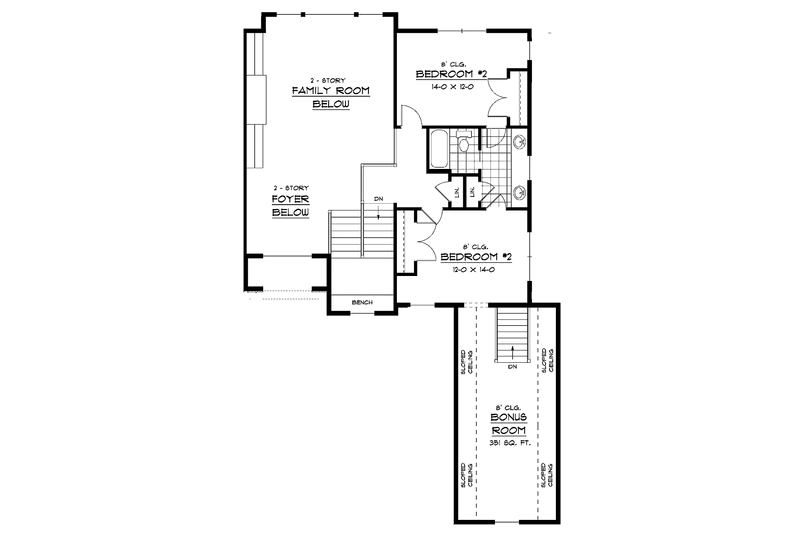 Home Plan - Floor Plan - Upper Floor for Traditional House Plan #51-642 - 3 bed, 2.5 bath