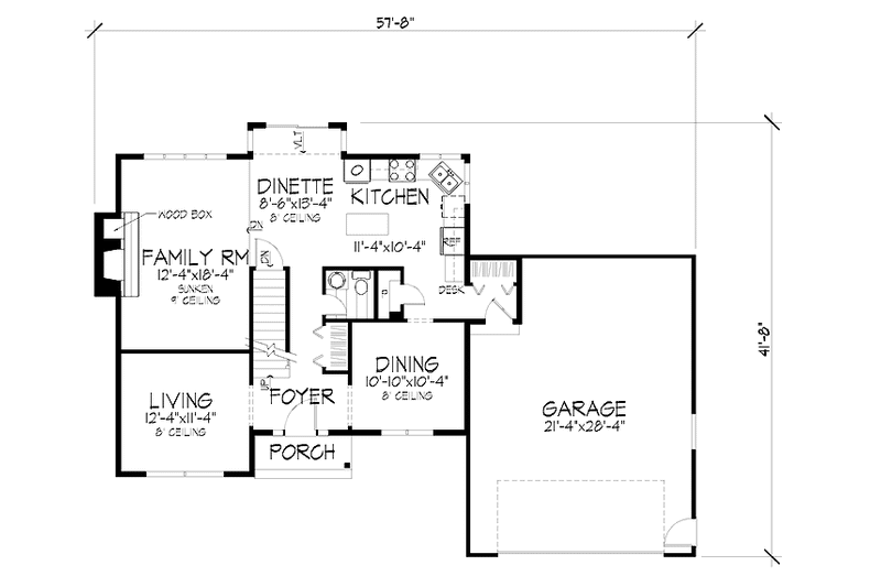 Dream House Plan - Floor Plan - Main Floor for Prairie House Plan #320-1423 - 3 bed, 2.5 bath