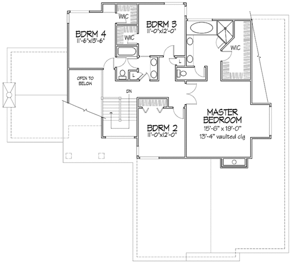Architectural House Design - Contemporary Floor Plan - Upper Floor Plan #320-1129