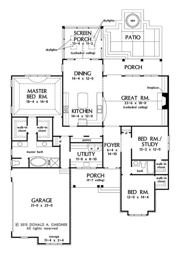 Craftsman Floor Plan - Main Floor Plan #929-972