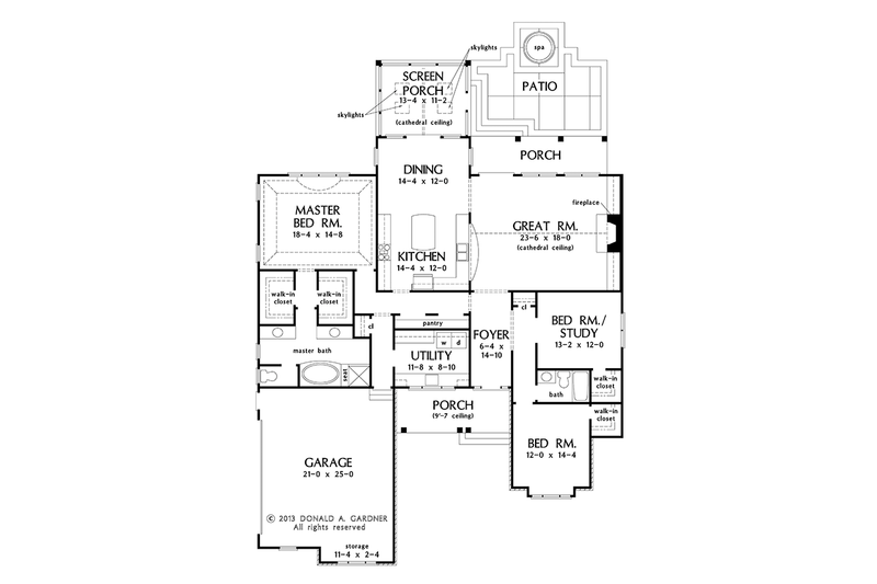 Architectural House Design - Floor Plan - Main Floor for Craftsman House Plan #929-972 - 3 bed, 2 bath