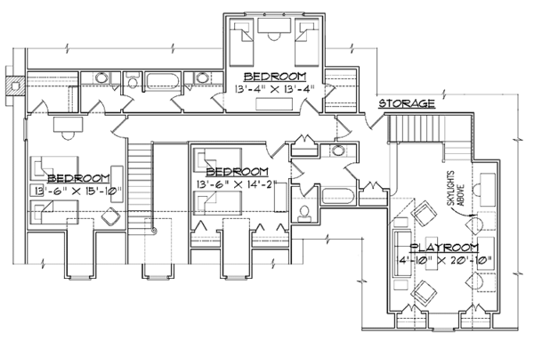 Architectural House Design - Farmhouse Floor Plan - Upper Floor Plan #1054-4