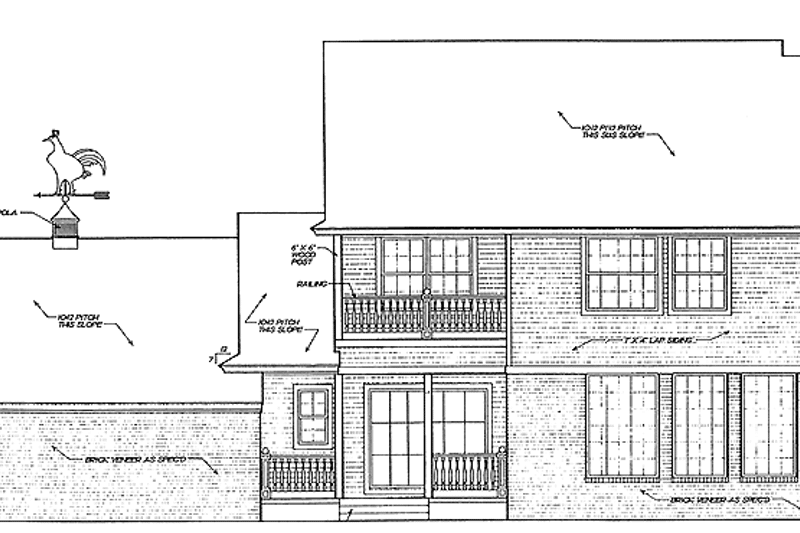 Home Plan - Exterior - Rear Elevation for Victorian House Plan #310-1109 - 3 bed, 2.5 bath