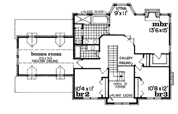 Dream House Plan - Colonial Floor Plan - Upper Floor Plan #47-850