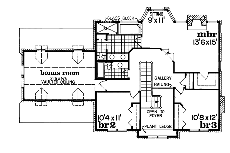Dream House Plan - Floor Plan - Upper Floor for Colonial House Plan #47-850 - 3 bed, 2.5 bath