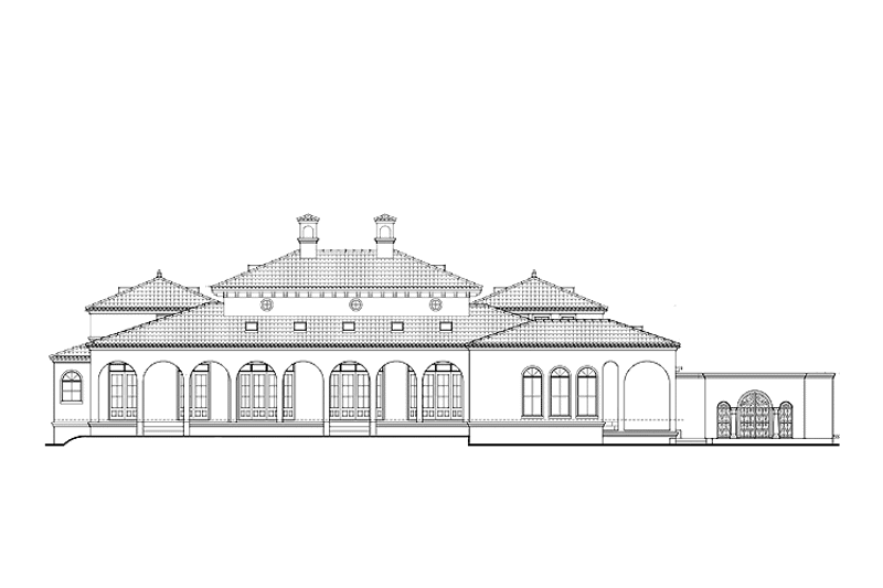 House Plan Design - Exterior - Rear Elevation for Mediterranean House Plan #76-124 - 3 bed, 4.5 bath