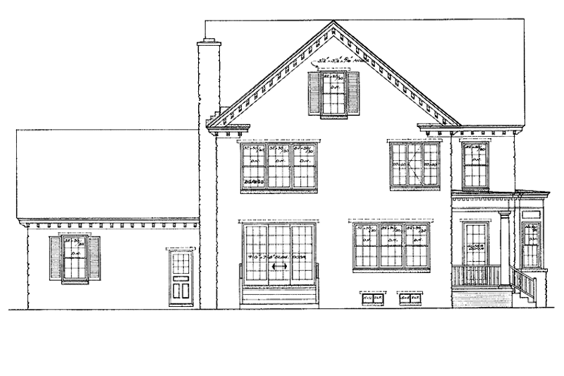 Home Plan - Exterior - Rear Elevation for Traditional House Plan #72-967 - 4 bed, 3.5 bath