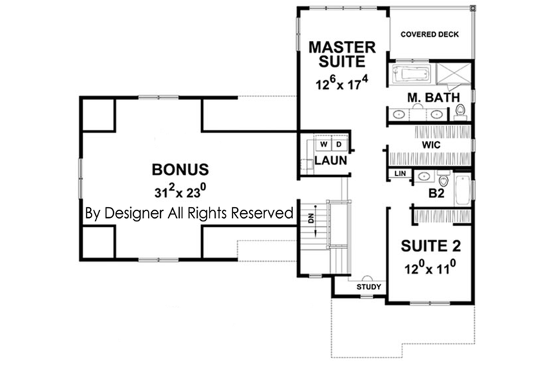 Dream House Plan - Floor Plan - Upper Floor for Colonial House Plan #20-2248 - 3 bed, 3 bath