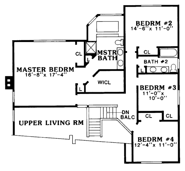 Home Plan - Contemporary Floor Plan - Upper Floor Plan #314-261