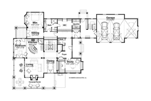 Floor Plan - Main Floor for Craftsman House Plan #928-229 - 5 bed, 4.5 bath