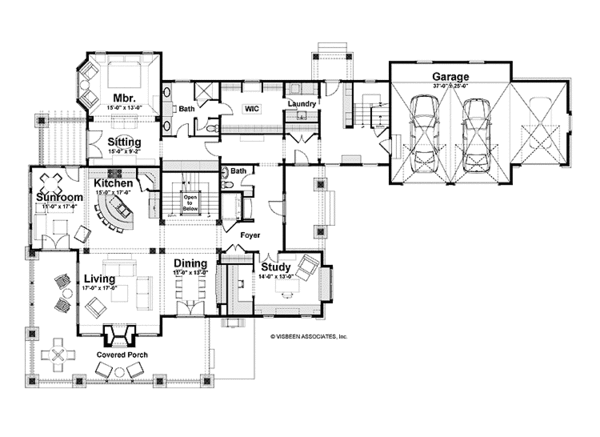 Craftsman Floor Plan - Main Floor Plan #928-229