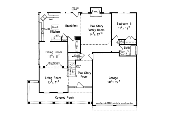Floor Plan - Main Floor for Country House Plan #927-707 - 4 bed, 3 bath