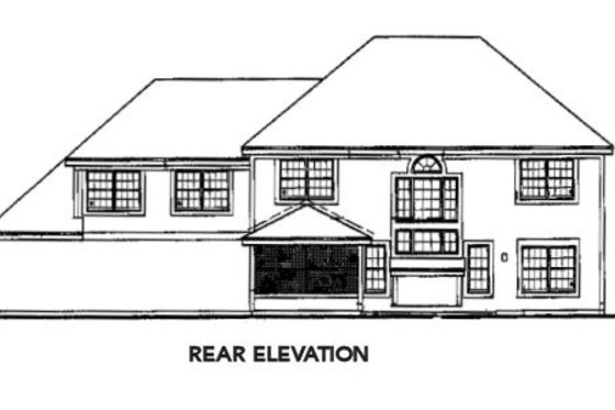 Exterior - Rear Elevation for European House Plan #320-116 - 4 bed, 2.5 bath