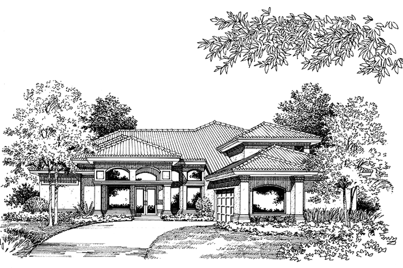 Architectural House Design - Mediterranean Exterior - Front Elevation Plan #417-530