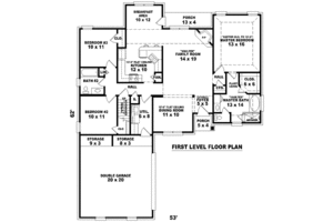 Floor Plan - Main Floor for European House Plan #81-1468 - 3 bed, 2 bath