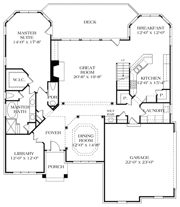 Home Plan - Colonial Floor Plan - Main Floor Plan #453-305