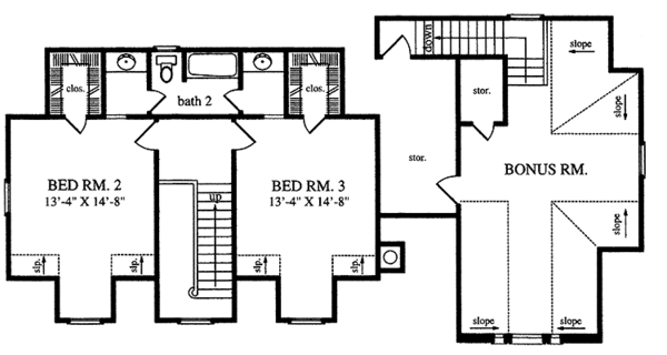 Dream House Plan - Country Floor Plan - Upper Floor Plan #42-691