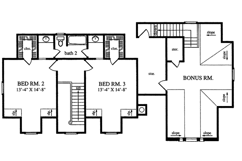 House Plan Design - Floor Plan - Upper Floor for Country House Plan #42-691 - 3 bed, 2.5 bath