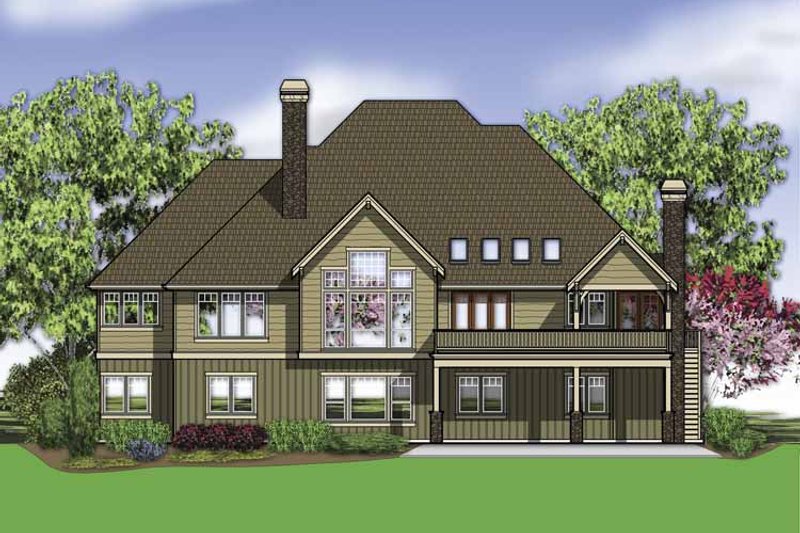 House Design - Exterior - Rear Elevation for Craftsman House Plan #48-864 - 4 bed, 4.5 bath