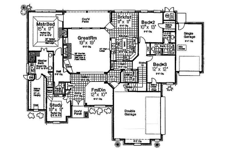 Home Plan - Floor Plan - Main Floor for European House Plan #310-680 - 3 bed, 2.5 bath