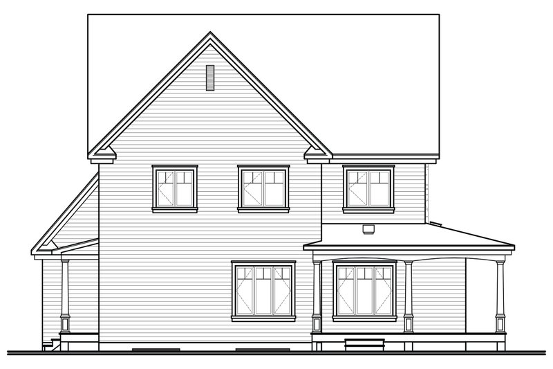 Architectural House Design - Exterior - Rear Elevation for Farmhouse House Plan #23-587 - 4 bed, 2.5 bath