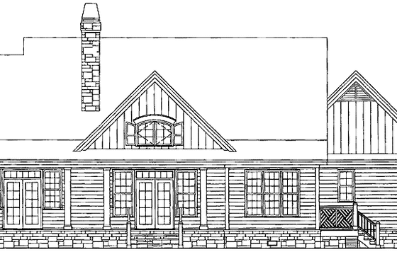 Exterior - Rear Elevation for Craftsman House Plan #929-568 - 4 bed, 3 bath