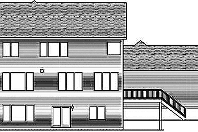 Dream House Plan - Exterior - Rear Elevation for European House Plan #320-1478 - 4 bed, 2.5 bath