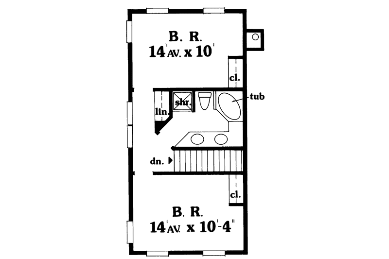 House Plan Design - Floor Plan - Upper Floor for Country House Plan #456-46 - 3 bed, 2.5 bath